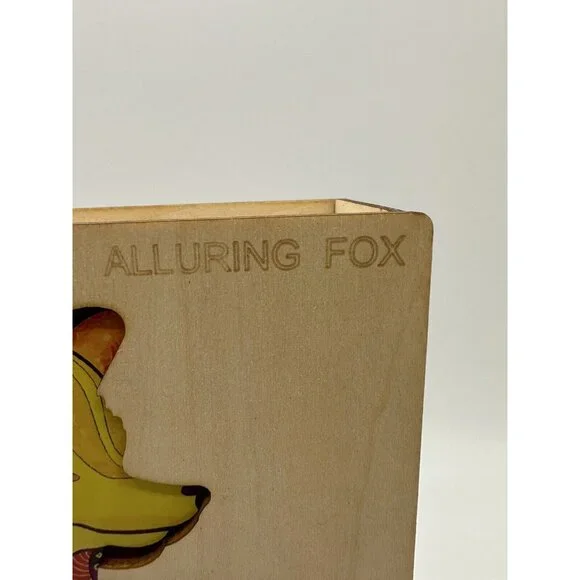 Wooden Jigsaw Puzzle Alluring Fox Rainbow Odd Shapes Complex Pieces READ - Picture 2 of 15